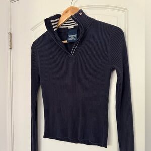 Polo by Ralph Lauren Black Ribbed Jersey Top